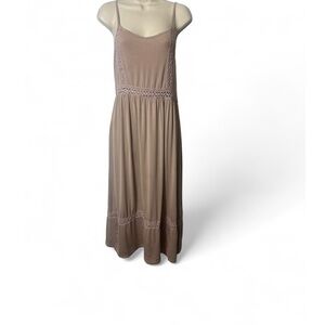 POL Neutral Crochet Detail Boho‎ Sun Dress